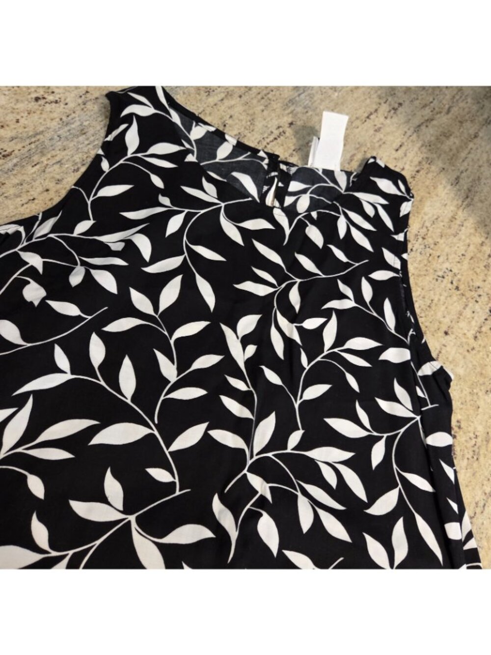 Vtg Bentley Maxi Dress Sz 14 Leaf Black Retro Trad Wife Cottage Garden *flaw - Picture 8 of 14